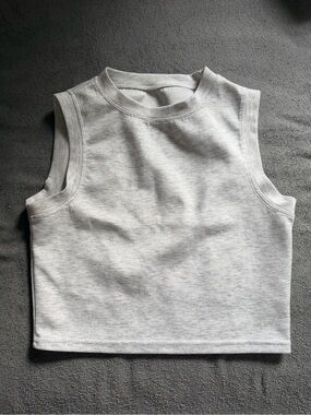 New Mix Sleeveless Cropped Tank Top - Heather Gray